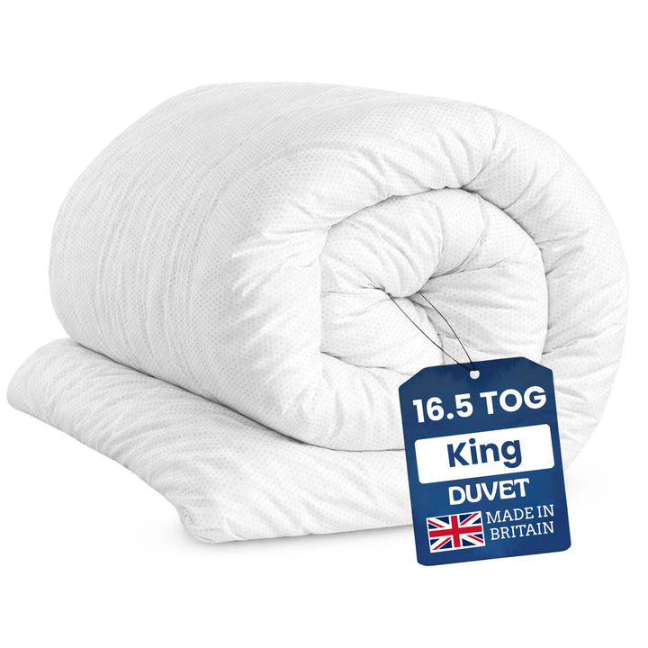 ml MassAri Limited King Duvet 16.5 Tog | Extra Warm & Cosy Winter Duvets for Cold Nights Duvet | Made in UK Quilt | Anti-Allergy, Breathable & Hollowfibre Filling Duvets (220x230cm)