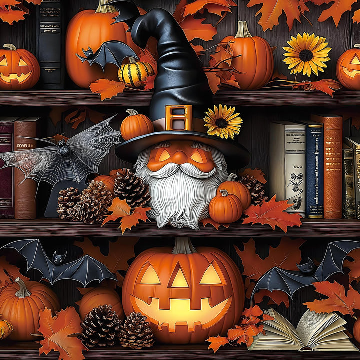 Halloween Puzzle 500 Piece with Lettered for Adults Gift, Pumpkin Bookshelf | Jigsaw Puzzle Featuring Spooky Artwork Ghostly Monster, Halloween Decor & Gifts, For Family Gatherings Game Night, 20x20”