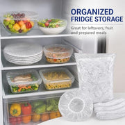 100PCS Reusable Elastic Silicone Food Wrap Storage Covers - Airtight Fresh-Keeping Seal for Bowl, Plate, Fruit, and Kitchen Use - Easy to Clean