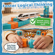 Train Sets, DIY Modular Cube Track Set, Auto Elevator & Track Switch | chain track, 3D Multi-Level Track System, STEM Educational & Problem-Solving, For kids 3 and up