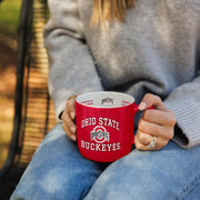 Logo Brands NCAA Ohio State Buckeyes 15oz Stripe Mug - Team Logo, Inside Print, Standard Handle, Microwave & Dishwasher Safe