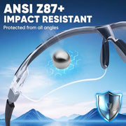 TICONN Anti-Fog Safety Glasses for Men & Women, ANSI Z87.1 Eye Goggles | UV Eye Protection, Adjustable Arms, Lightweight Frame, Scratch-Resistant Lenses, Perfect for Construction, Cycling