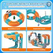 Train Sets, DIY Modular Cube Track Set, Auto Elevator & Track Switch | chain track, 3D Multi-Level Track System, STEM Educational & Problem-Solving, For kids 3 and up