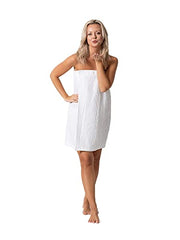Turkish Linen Women’s Waffle Spa Body Wrap with Adjustable Closure