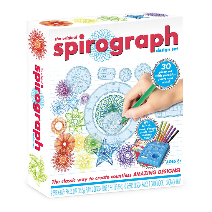 Spirograph Design Set with 9 Classic Spiro Parts, Pens, Paper and Putty | Create Endless Spiral Designs, Arts and Crafts, Drawing Activity, For Ages 8 and up