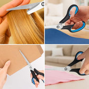 3 Pack 8" Stainless Steel Scissors with Ultra Sharp Blades and Comfort Grip Handles Scissors All Purpose For Office Home School Sewing Crafts