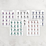5-Pack Tai Chi Exercise Poster Set – Balance & Mobility Workout Chart, Seated Chair Tai Chi & Walking Guide, Home Gym Wall Decor Instructional Prints (8x10 Inch)