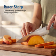 Ninja StaySharp 13-Piece Knife Block Set, Stone Gold NK32013EUUKSD1 | Rust-Resistant German Stainless Steel, Includes Kitchen and Herb Scissors and Removable Knife Sharpener.