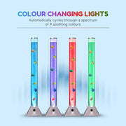 Straame 90cm LED Bubble Fish Lamp, Colour Changing Night Light, Silver Base | 6 artificial fish, adjustable bubble flow, front dial, acrylic tube and UK plug for bedrooms, living rooms & sensory room use