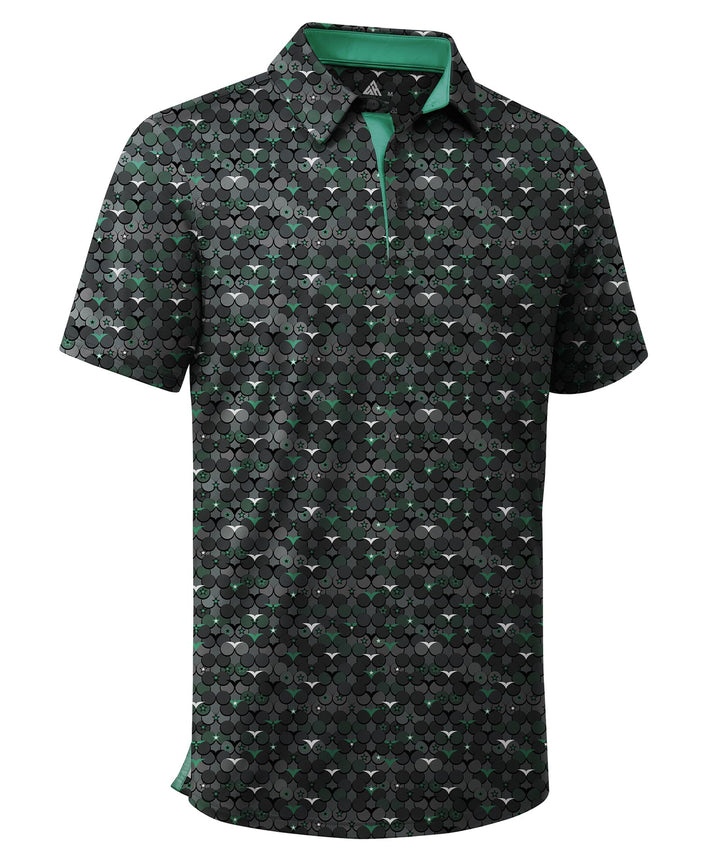 ZITY Men's Golf Shirts Short Sleeve Print Patterns Casual Collared Polo | UPF 50+, Moisture Wicking, Quick Drying, Soft, Stretchy, Big & Tall Performance Tshirt, Work, Office, Daily, Sports, Outdoor