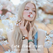 6 Pack Floral Engraved Bands Compatible with Apple Watch for Women | Cute Silicone Straps for Series 12 11 10 9 8 7 6 5 4 SE 3/2/1 Ultra, Wristband for iWatch 42mm 40mm 41mm 38mm 44mm 45mm 46mm