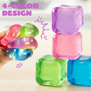 JOYIN 4 Pack Stress Cube, 2'' High Density Ice Cube Fidget Toy, Stress Relief with Slow Rising Sensory Squishy Toys for Kids Adults, Birthday Gifts, Party Favors, Halloween, Classroom Prizes