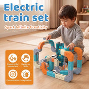 Train Sets, DIY Modular Cube Track Set, Auto Elevator & Track Switch | chain track, 3D Multi-Level Track System, STEM Educational & Problem-Solving, For kids 3 and up