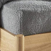 Olivia Rocco Teddy Fleece Extra Deep Fitted Sheet Cosy Warm Fluffy Fitted Bed Sheets, Double Grey