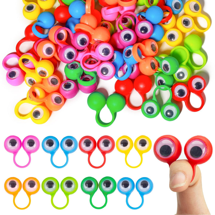 3 OTTERS 48 PCS Eyeball Rings, Finger Puppet Eyes Monster, Finger Wiggly | Eyeball Ringsfor Kids Birthday Gifts, Classroom Exchange Gifts Party Favors Classroom Rewards