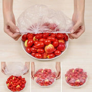 100PCS Reusable Elastic Silicone Food Wrap Storage Covers - Airtight Fresh-Keeping Seal for Bowl, Plate, Fruit, and Kitchen Use - Easy to Clean