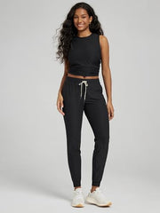 ODODOS Women's Performance Joggers - Ultra Soft odSTRATUM Tech Sweatpants Adjustable Mid Rise Pants with Pockets
