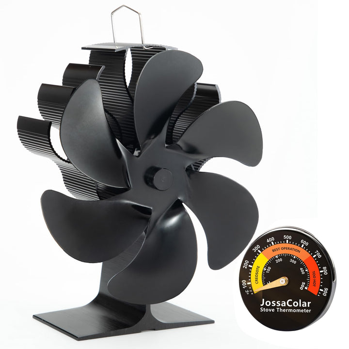 JossaColar Log Burner Fan Silent Operation | 6-Blade Stove Fans Log Burners | Wood Burner Fans Heat Powered | Fan for Wood Burning Stove | Fireplace Accessories Tools