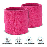Suddora Sweatbands Set, Moisture Wicking 2 Wristbands and 1 Headband, Breathable Terry Cloth Athletic Bands for Basketball, Tennis, Yoga, Gym, Sweat Bands for Costumes and Cosplay