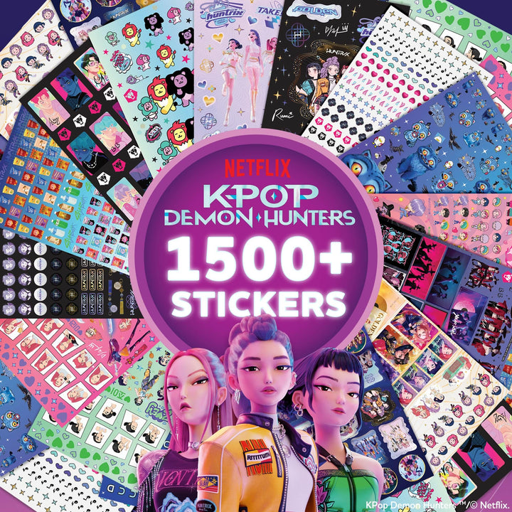 Horizon Group USA Sticker Book, Kpop Demon Hunters, 1500+ Stickers | Individual Sheets of Stickers in Large and Small Sizes, Kids Stationery Notebooks, Journals, Scrapbooking, Craft, Party Favor