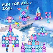 Diamond Magnetic Building Blocks for Kids - Princess Castle Magnetic Tiles Toys for 3-8 Year Old Girls & Boys - 3 4 5 6 Year Old Girl Birthday Xmas Gifts - STEM Educational Toys for Creative Play