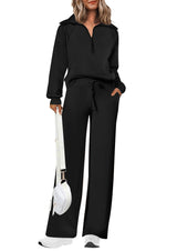 PRETTYGARDEN Women's 2 Piece Matching Lounge Set Sweatsuits | Zip Up Sweatshirt, Long Sleeve Pullover Tops, Elastic Waist Drawstring, Wide Leg Pants Pocket, Fall Tracksuit, Spring Outfits
