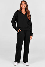 PRETTYGARDEN Women's 2 Piece Matching Lounge Set Sweatsuits | Zip Up Sweatshirt, Long Sleeve Pullover Tops, Elastic Waist Drawstring, Wide Leg Pants Pocket, Fall Tracksuit, Spring Outfits