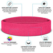 Suddora Sweatbands Set, Moisture Wicking 2 Wristbands and 1 Headband, Breathable Terry Cloth Athletic Bands for Basketball, Tennis, Yoga, Gym, Sweat Bands for Costumes and Cosplay