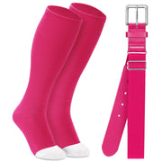 XZQTIVE Baseball Softball Socks and Baseball Softball Belt Combo Set Knee-High Soccer Socks for Kids Youth Adult