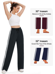 Tapata Women's 26/28/30/32/34/36 Inseam Track Pants Loose Straight Leg Jogging Sweatpants Warm-Up Sports Athletic Running
