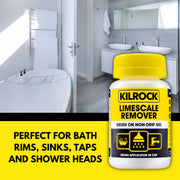 Kilrock Limescale Remover Brush On Non-Drip Gel 2 x 160ml - Brush Applicator in Cap - Dissolves Hard Water Stains and Heavy Build-ups - Perfect for Bath Rims, Sinks, Taps and Shower Heads