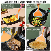 10 Inch Silicone Spatula for Cooking Cooking Flipping Spatula One-Piece for Scraping, Mixing Kitchen Utensils (Orange)