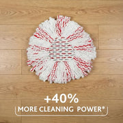 Vileda Turbo Deep Clean Spin Mop and Bucket Set with Foot Pedal Wringer | Telescopic Handle 65–131cm, Microfibre Mop Head with Scrub Pad, Machine Washable, Cleans Hard Sealed Floors, 5 Year Guarantee