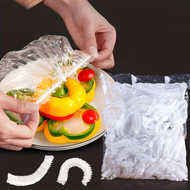 100PCS Reusable Elastic Silicone Food Wrap Storage Covers - Airtight Fresh-Keeping Seal for Bowl, Plate, Fruit, and Kitchen Use - Easy to Clean