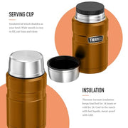 Thermos Stainless King Copper Food Flask (710ml) 14h Hot | 24h Cold | Thermal vacuum insulated stainless steel metal hot food container with lid for soup, meal prep, work packed lunch, camping