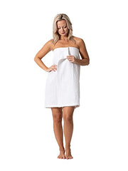 Turkish Linen Women’s Waffle Spa Body Wrap with Adjustable Closure