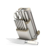 Ninja StaySharp 13-Piece Knife Block Set, Stone Gold NK32013EUUKSD1 | Rust-Resistant German Stainless Steel, Includes Kitchen and Herb Scissors and Removable Knife Sharpener.
