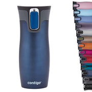 Contigo West Loop Autoseal Travel Mug, Stainless Steel Thermal Mug, Vacuum Flask, Leakproof Tumbler, Coffee Mug with BPA Easy-Clean Lid, 470 ml, Monaco