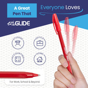 Eziglide Ballpoint Black Pens, Medium Point Nib (1.0mm), 50-Pack | Black Biro Pens Multipack With Effortless, Smooth Handwriting & Consistent Flow, Black Pens for School, Home, Office Supplies