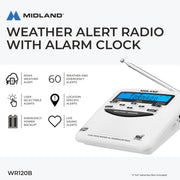 Midland - WR120B - NOAA Emergency Weather Alert Radio | Localized Programming, Trilingual Display, 60+ Emergency Alerts, Alarm, Selectable Alert Tone