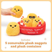 Emotional Support Chicken Nuggets, Cuddly Stuffed Animals by Relatable | Squishy Toys and Halloween Plushies, Gift Ideas for All Ages, Includes 5 Plushies with Basket