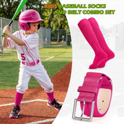 XZQTIVE Baseball Softball Socks and Baseball Softball Belt Combo Set Knee-High Soccer Socks for Kids Youth Adult