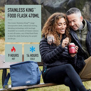 Thermos Stainless King Duck Egg Food Flask (470ml) 9h Hot | 14h Cold | Thermal vacuum insulated stainless steel metal hot food container with lid for soup, meal prep, work packed lunch, camping