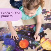 Melissa & Doug Solar System Jumbo Floor Puzzle 48-Piece Space Toy | 48 Large Pieces, 3x2 Feet, Space Scene with Planet Guide, Solar System Floor Puzzle Play, Preschool Toys for Kids, Ages 3+