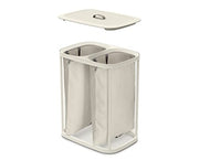 Joseph Joseph Tota 90-litre Laundry Separation Basket with lid, 2 Removable Washing Bags with Handles- Ecru