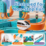 Train Sets, DIY Modular Cube Track Set, Auto Elevator & Track Switch | chain track, 3D Multi-Level Track System, STEM Educational & Problem-Solving, For kids 3 and up