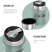 Thermos Stainless King Duck Egg Food Flask (470ml) 9h Hot | 14h Cold | Thermal vacuum insulated stainless steel metal hot food container with lid for soup, meal prep, work packed lunch, camping