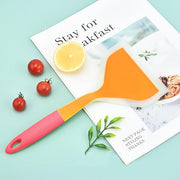 10 Inch Silicone Spatula for Cooking Cooking Flipping Spatula One-Piece for Scraping, Mixing Kitchen Utensils (Orange)