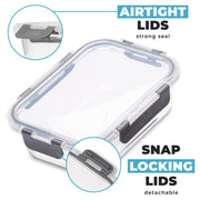Igluu Meal Prep Glass Containers with Lids (10 Pack) – 370 & 1050ml | Airtight & BPA-Free – Oven, Air Fryer, Microwave, Freezer and Dishwasher Safe – Durable Borosilicate Glass