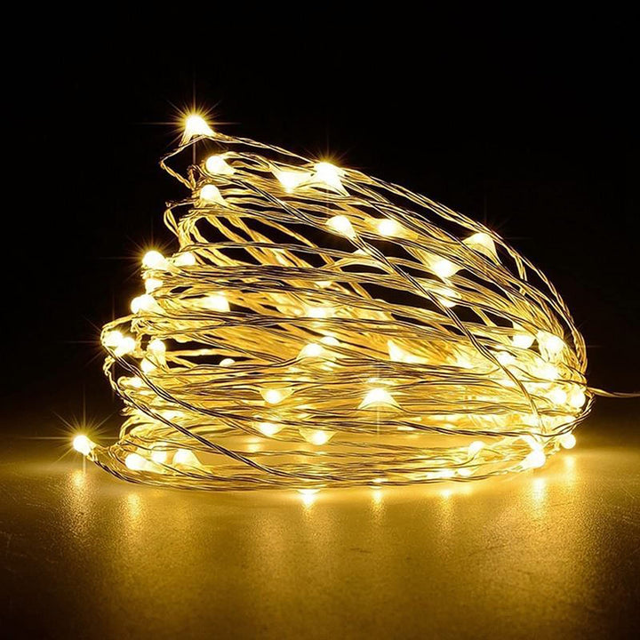 Jsdoin Fairy Lights, 50 LED Battery Operated String Lights Copper Wire Light for Indoor Outdoor Lighting, Bedroom, Wedding Decor, Party, Christmas, Tree Decoration(5M/16ft,WarmWhite)